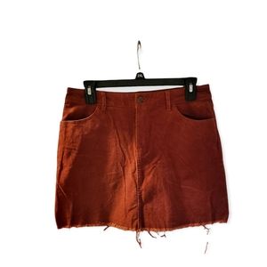 Forever 21 Denim Skirt Medium Burnt Orange Frayed Bottom